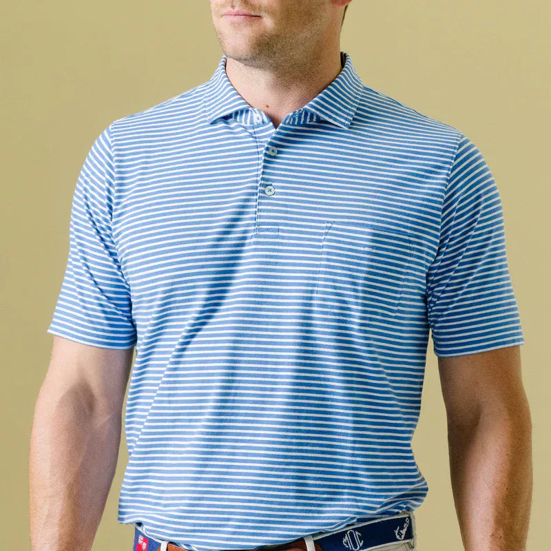 B. DRADDY SHIRTS - POLO INDIGO/WHITE / M TOMMY POLO