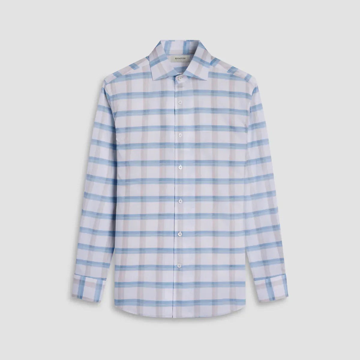 BUGATCHI SHIRTS - L - S SPORT ALMOND / M ALVIN WOVEN SHAPED