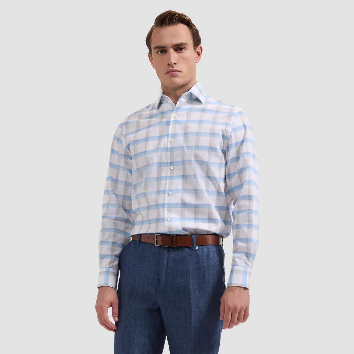 BUGATCHI SHIRTS - L - S SPORT ALVIN WOVEN SHAPED