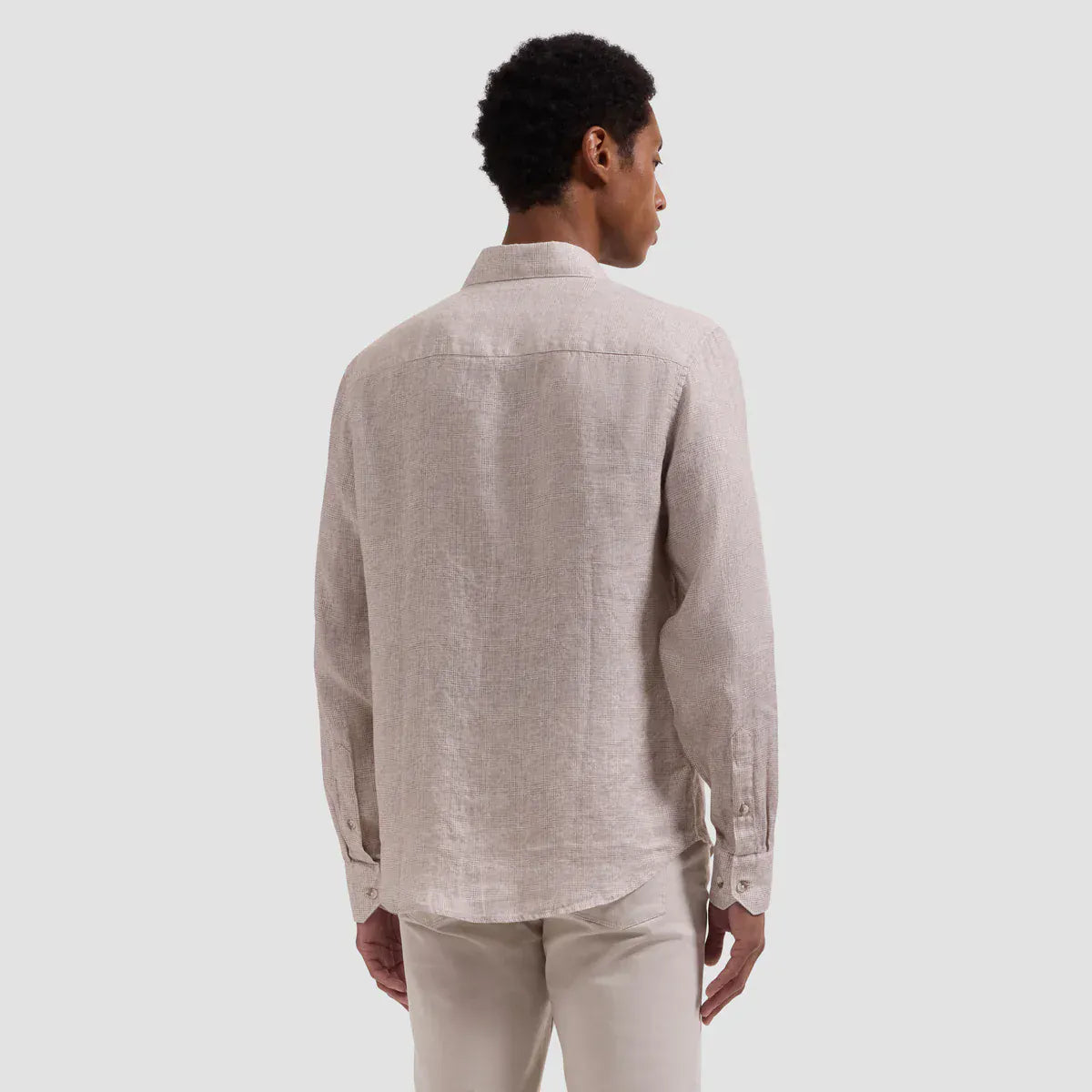 BUGATCHI SHIRTS - L - S SPORT AXEL LINEN SHAPED