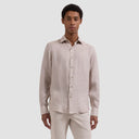 BUGATCHI SHIRTS - L - S SPORT CAMEL / M AXEL LINEN SHAPED