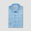 BUGATCHI SHIRTS - L - S SPORT TEAL / M JIMMY