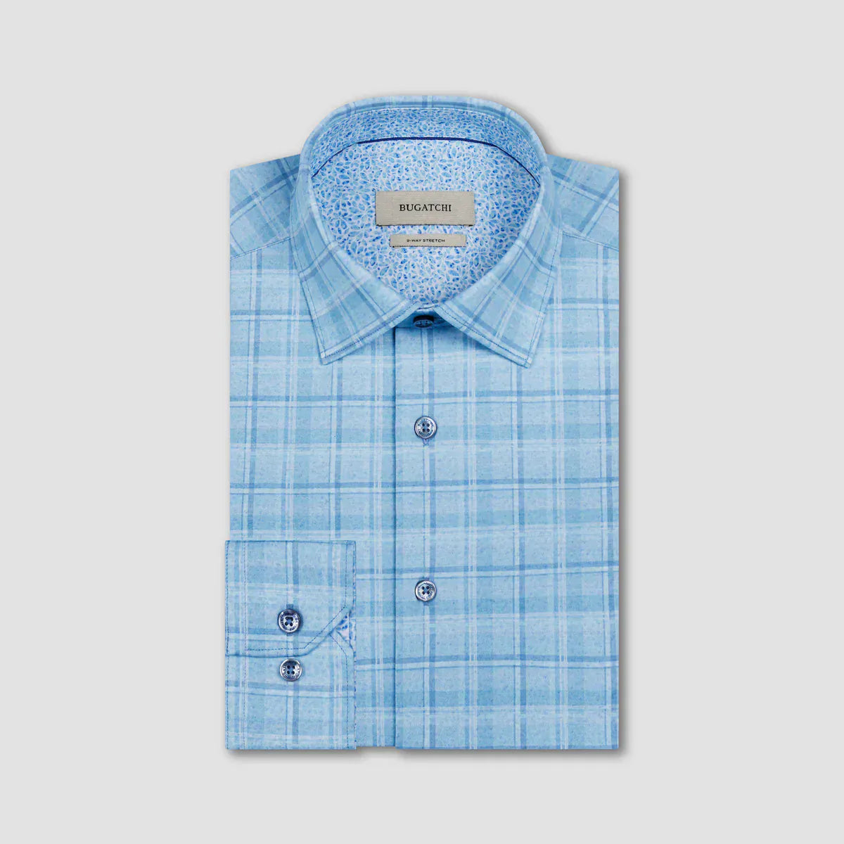 BUGATCHI SHIRTS - L - S SPORT TEAL / M JIMMY