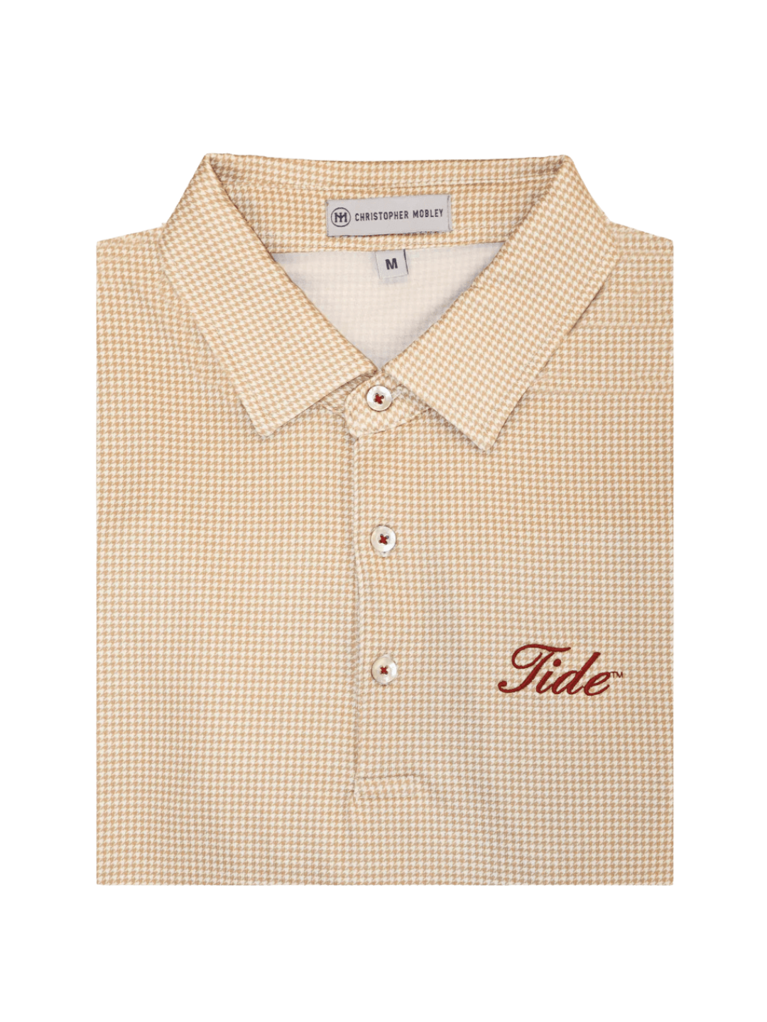 Christopher Mobley GAMEDAY - UNIVERSITY OF ALABAMA - TIDE - POLOS SAND / S CM TIDE POLO HOUNDSTOOTH