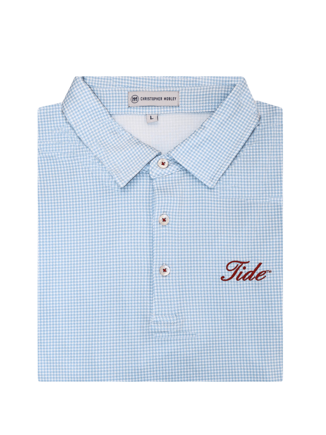 Christopher Mobley GAMEDAY - UNIVERSITY OF ALABAMA - TIDE - POLOS SKY / S CM TIDE POLO HOUNDSTOOTH
