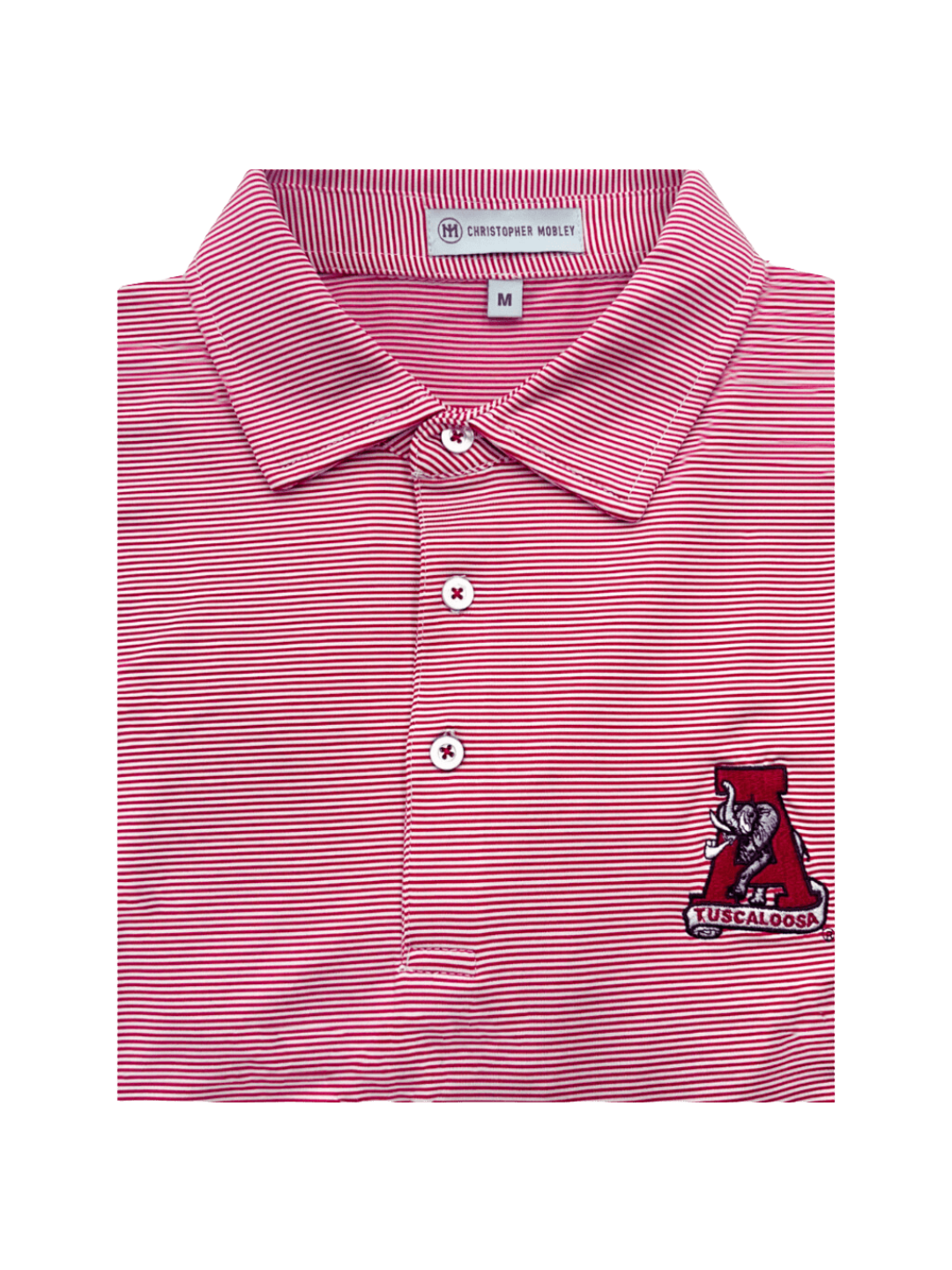 Christopher Mobley GAMEDAY - UNIVERSITY OF ALABAMA - TUSCALOOSA VAULT A - POLOS CRIMSON / S CM VAULT POLO JUBILEE STRIPE