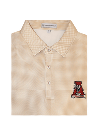 Christopher Mobley GAMEDAY - UNIVERSITY OF ALABAMA - TUSCALOOSA VAULT A - POLOS SAND / S CM VAULT HOUNDSTOOTH POLO
