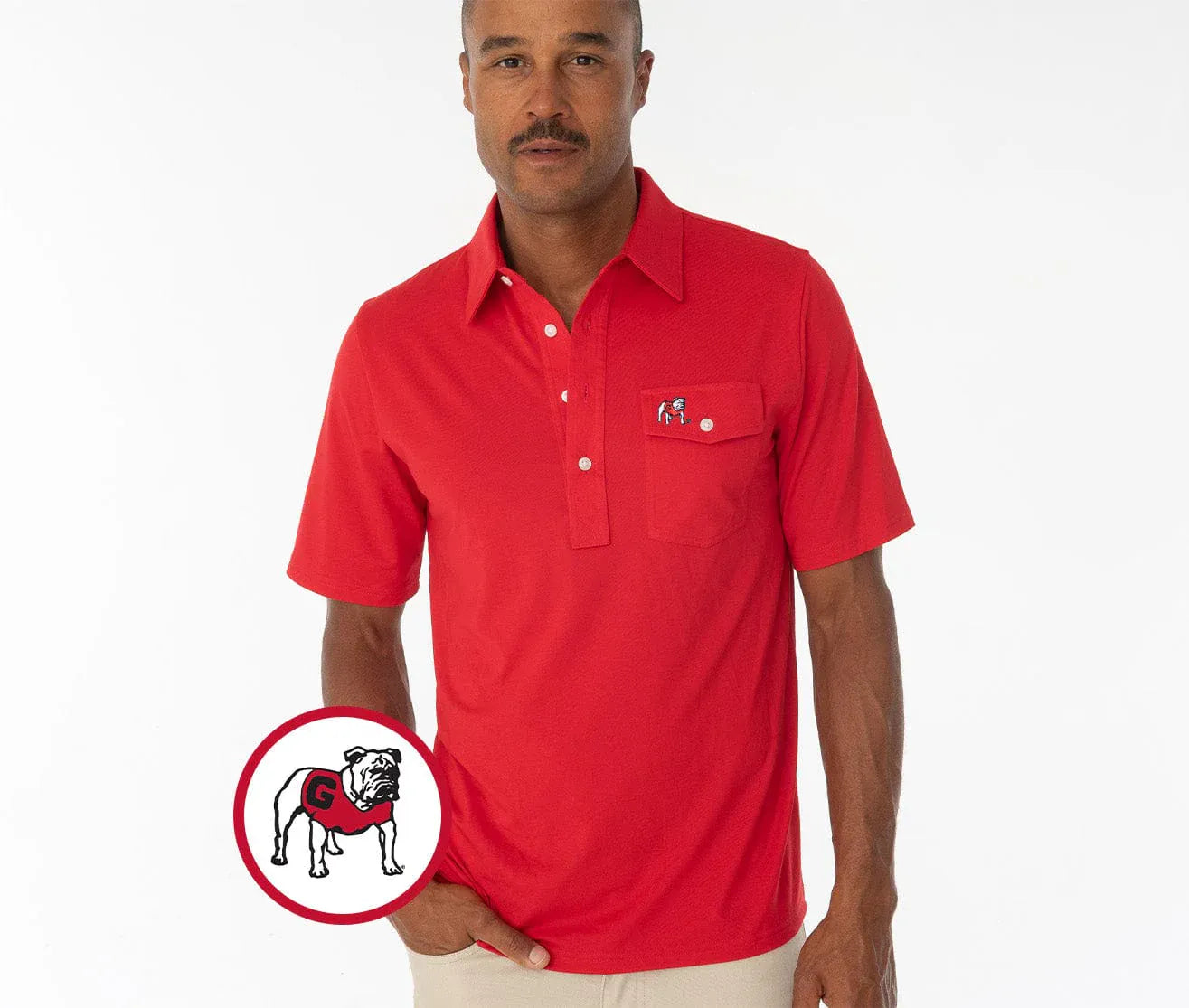CRIQUET GAMEDAY - UNIVERSITY OF GEORGIA - POLOS RED / M GEORGIA- COACH'S PLAYER SHIRT