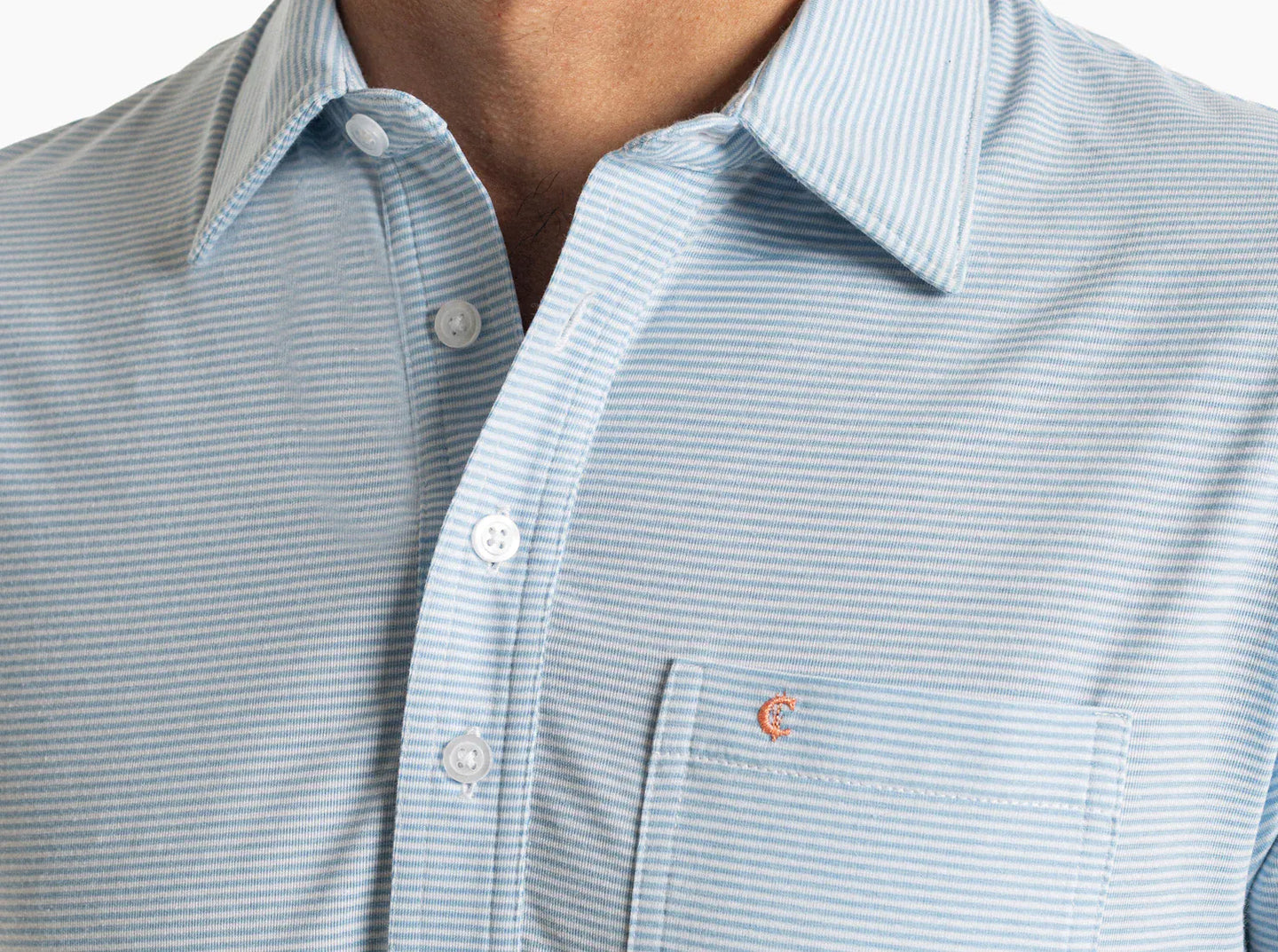 CRIQUET SHIRTS - POLO HOBBY STRIPE - LIGHT BLUE / M PERFORMANCE PLAYERS SHIRT