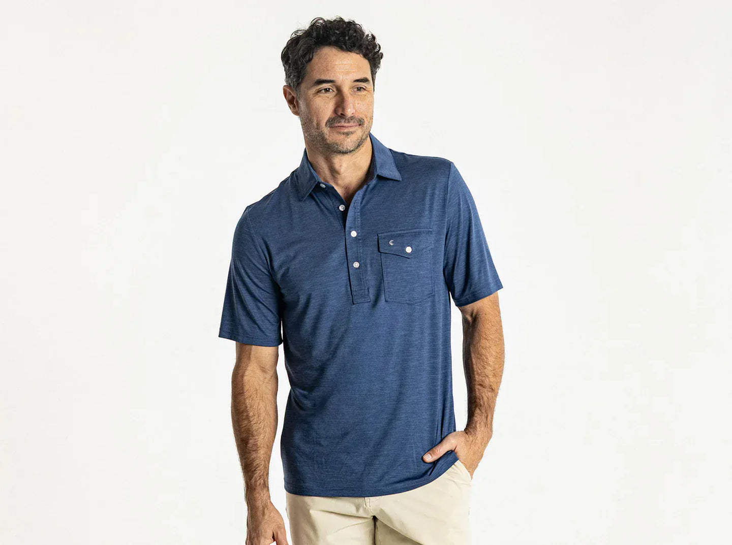 CRIQUET SHIRTS - POLO NAVY CAPTAIN / M HEATHER PERFORMANCE SPORT PLAYERS SHIRT