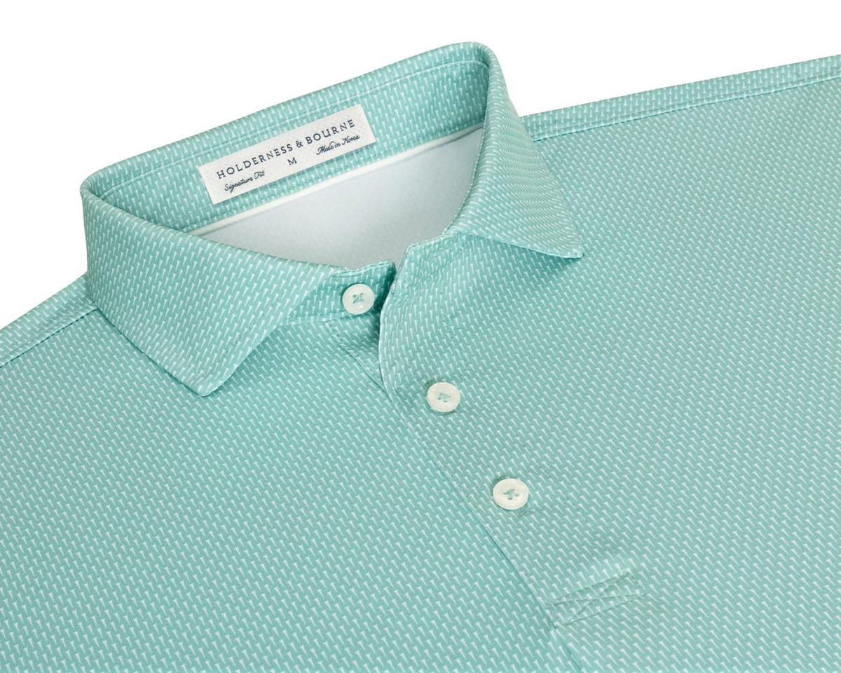 HOLDERNESS & BOURNE SHIRTS - POLO CASCADE GREEN / M THE HICKS SHIRT