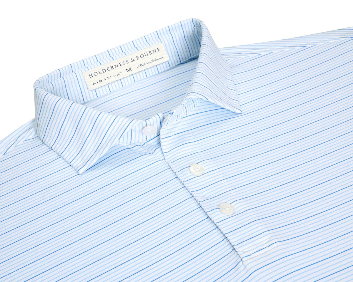 HOLDERNESS & BOURNE SHIRTS - POLO WHITE/VISTA BLUE/HORIZON BLUE / M THE STANLEY SHIRT