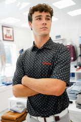 HORN LEGEND GAMEDAY - POLOS CHARCOAL / S DAWGS SKULL AND DOT POLO