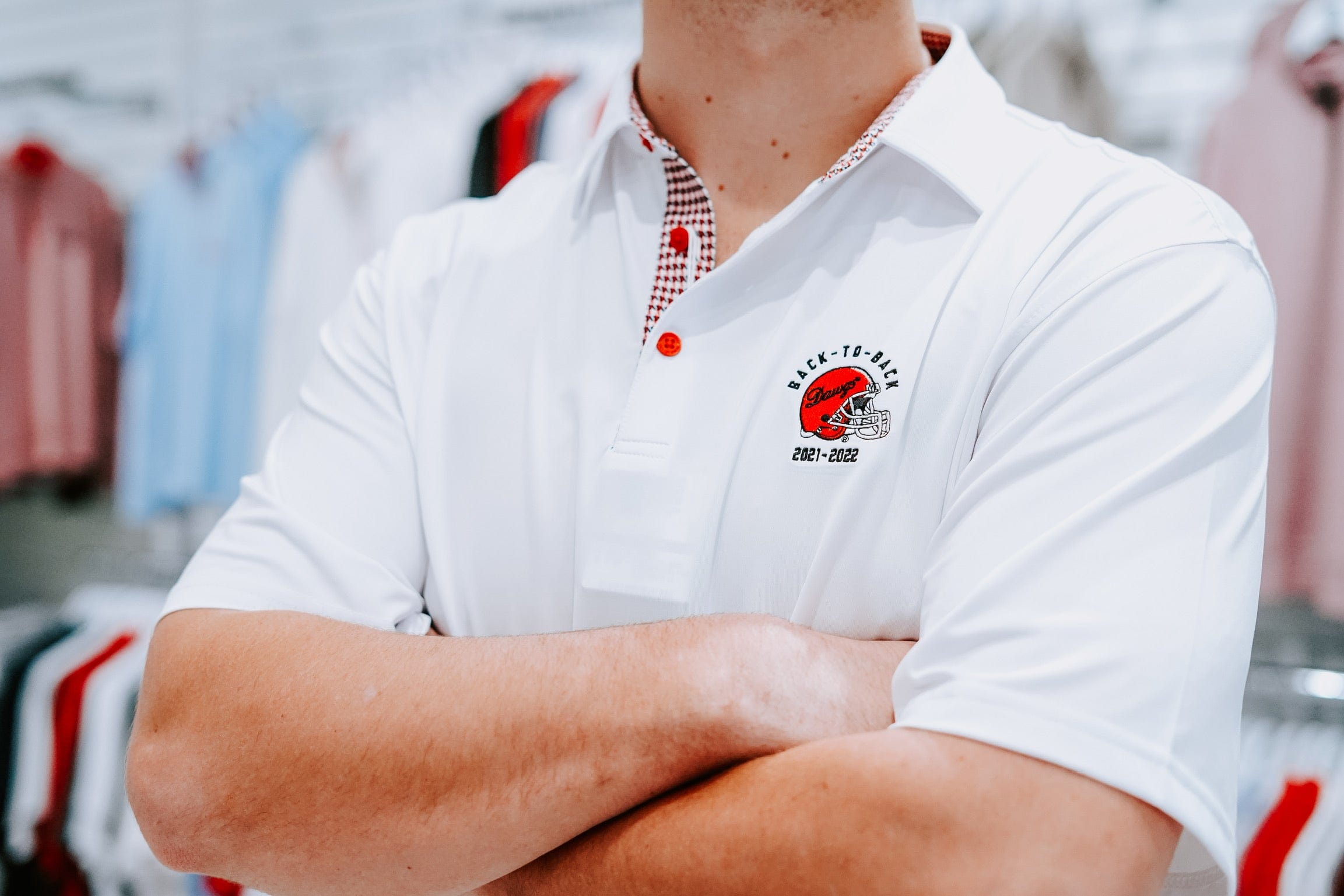 DAWGS BACK-TO-BACK HOUNDSTOOTH TRIM POLO – Mobley