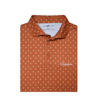 HORN LEGEND GAMEDAY - UNIVERSITY OF TEXAS - AUSTIN - POLOS BURNT ORANGE/WHITE / S LONGHORNS SKULL POLO
