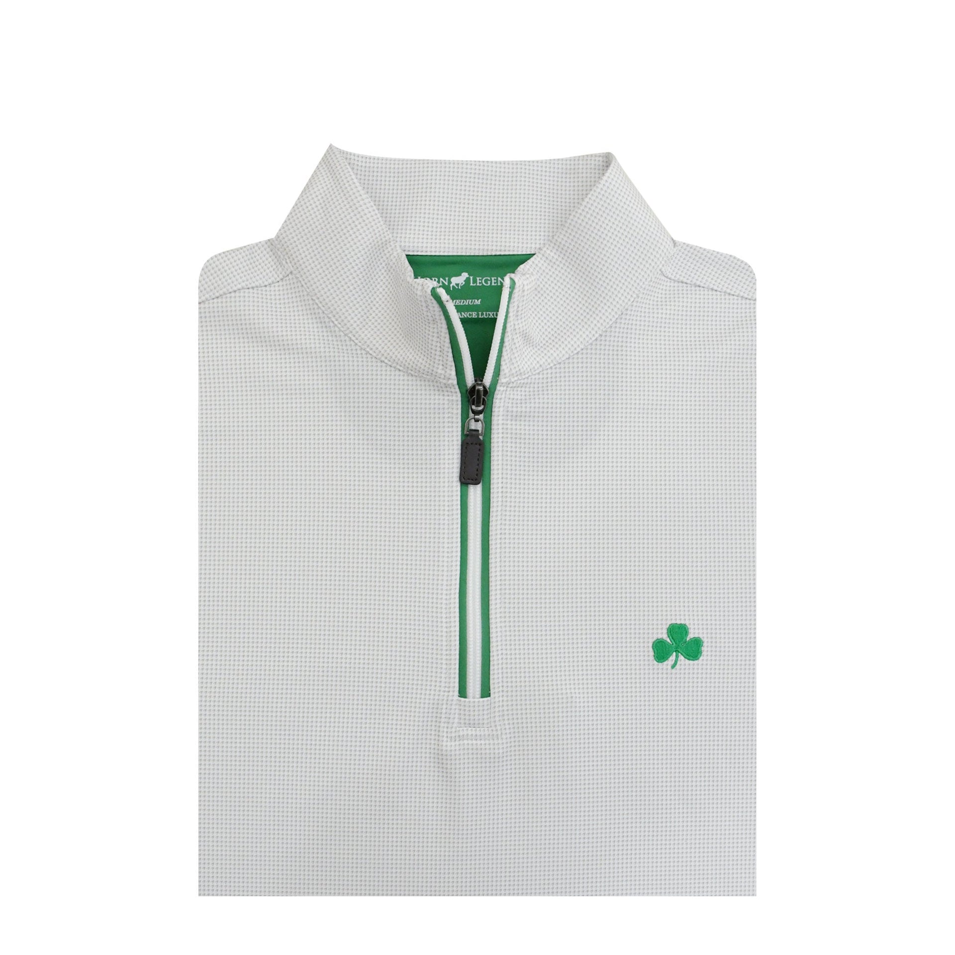 HORN LEGEND OUTERWEAR - 14 ZIP WHITE/GREY / S ST. PATTYS DAY HOUNDSTOOTH ZIP