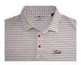 HORN LEGEND POLOS WHITE/CRIMSON / S TIDE STRIPE ACCENT BUTTON POLO