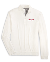 JOHNNIE-O GAMEDAY - UNIVERSITY OF GEORGIA - 1 - 4 ZIPS WHITE / M DAWGS SCRIPT MOTION PERFORMANCE 1/4 ZIP
