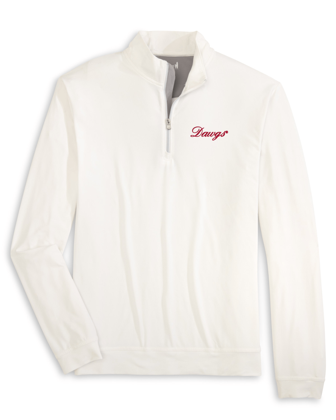 JOHNNIE-O GAMEDAY - UNIVERSITY OF GEORGIA - 1 - 4 ZIPS WHITE / M DAWGS SCRIPT MOTION PERFORMANCE 1/4 ZIP