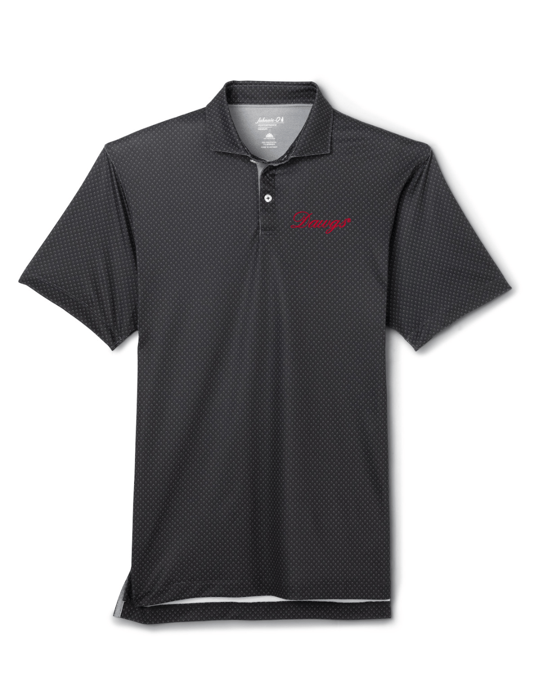 JOHNNIE-O GAMEDAY - UNIVERSITY OF GEORGIA - POLOS BLACK / M DAWGS SCRIPT "THE O"