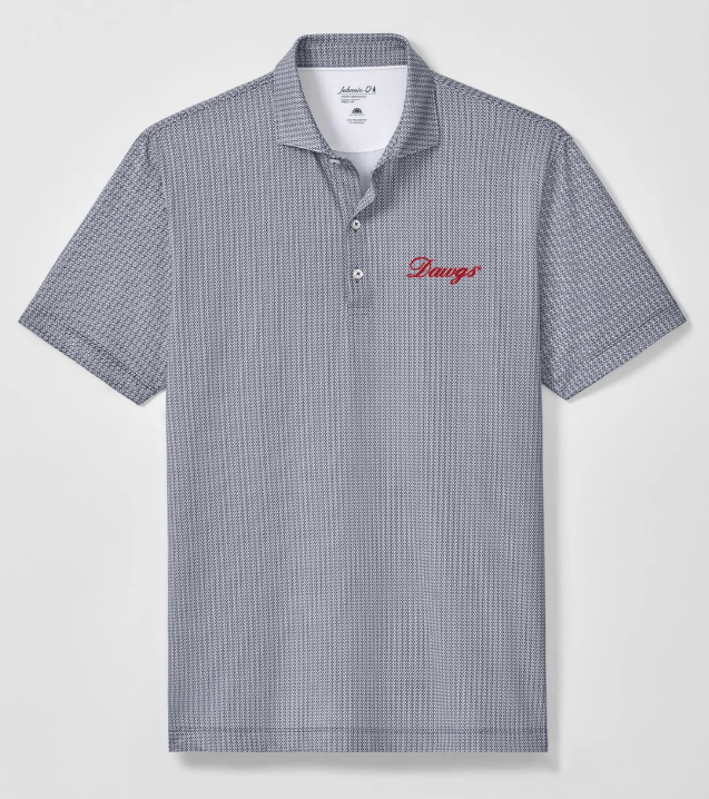 JOHNNIE-O GAMEDAY - UNIVERSITY OF GEORGIA - POLOS BLACK / S DAWGS SCRIPT CROSSLINK