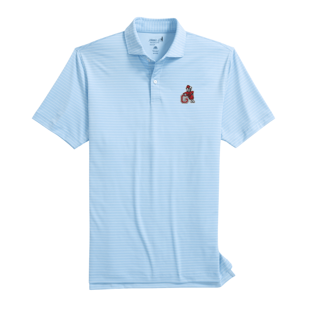JOHNNIE-O GAMEDAY - UNIVERSITY OF GEORGIA - POLOS GULF BLUE / XL VINTAGE DAWG BEAU