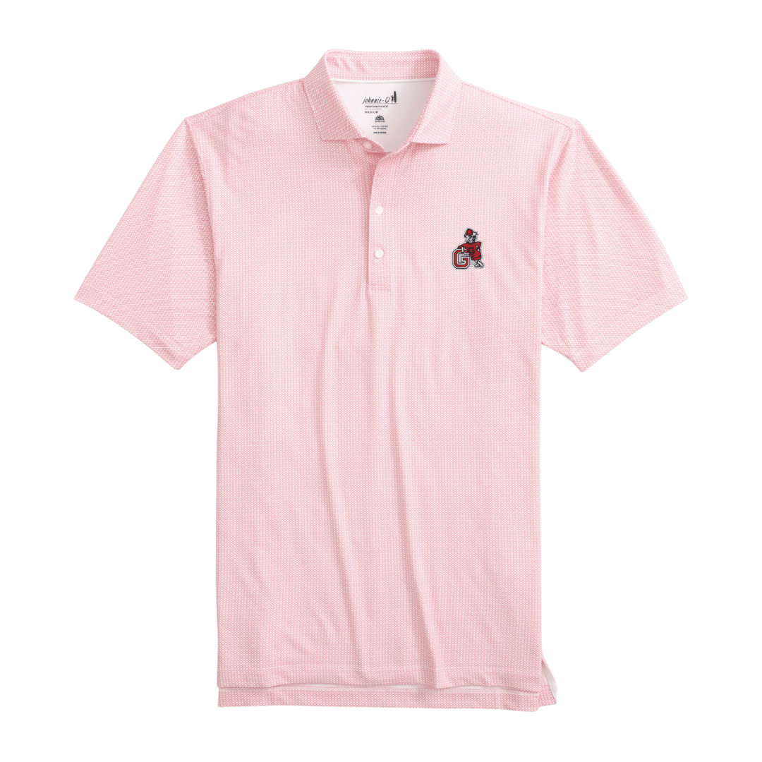 JOHNNIE-O GAMEDAY - UNIVERSITY OF GEORGIA - POLOS RED1 / M VINTAGE DAWGS SLADE