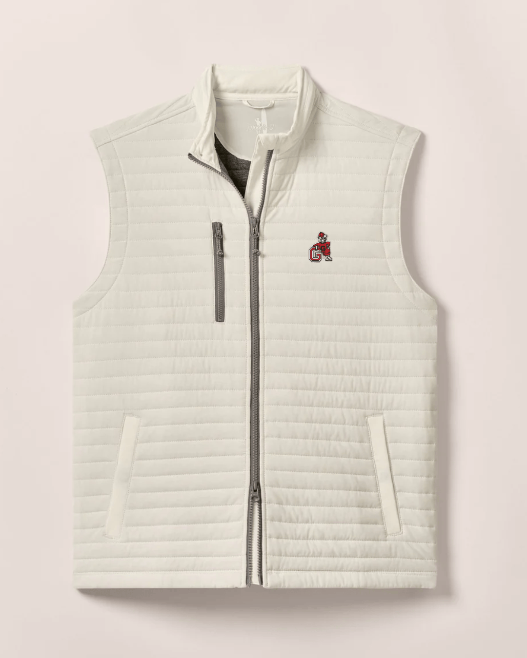 JOHNNIE-O GAMEDAY - UNIVERSITY OF GEORGIA - VESTS WHITE / M VINTAGE DAWGS CROSSWIND VEST