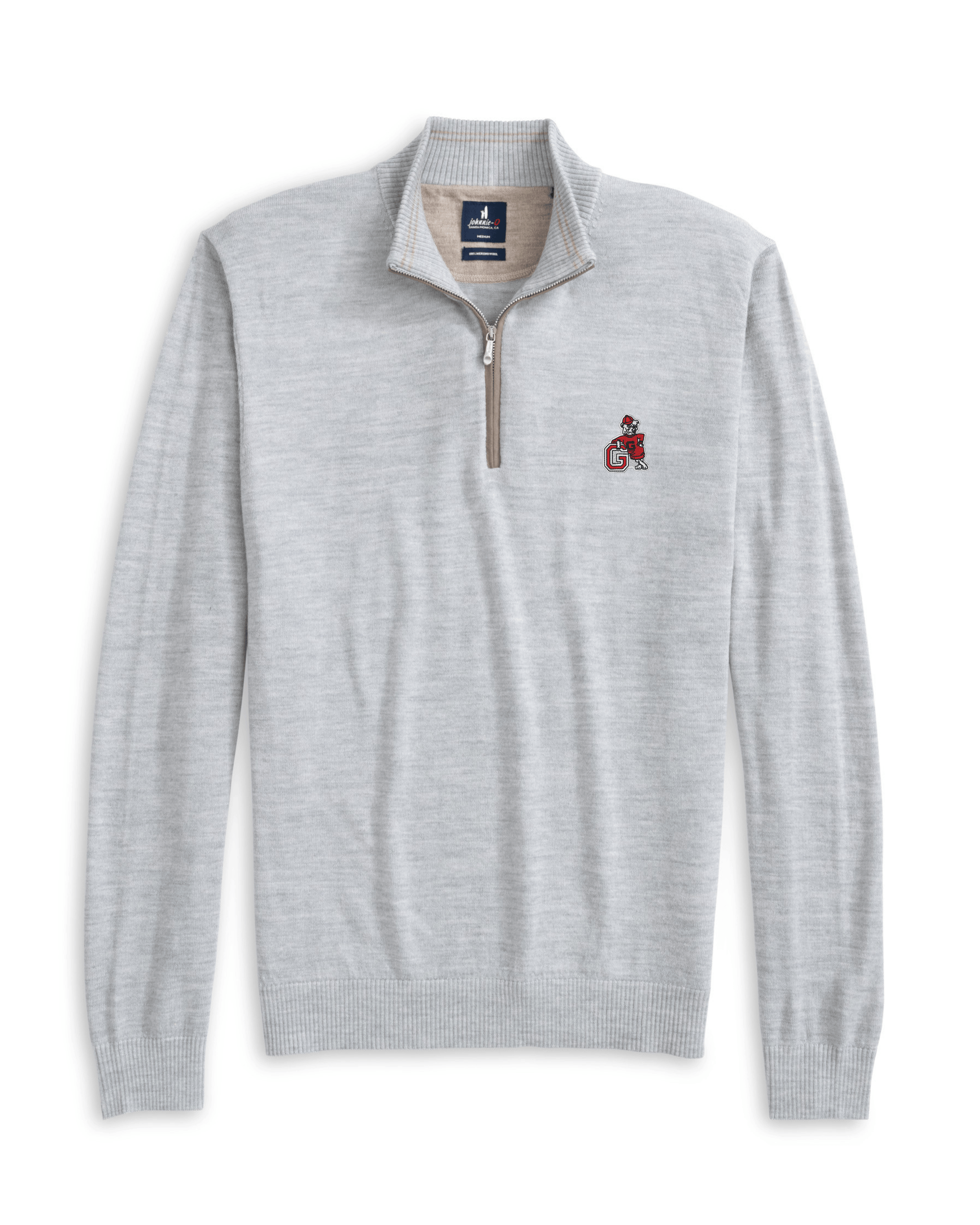 JOHNNIE-O OUTERWEAR - 14 ZIP LIGHT GRAY / S VINTAGE DAWGS RAYNOR 1/4 ZIP