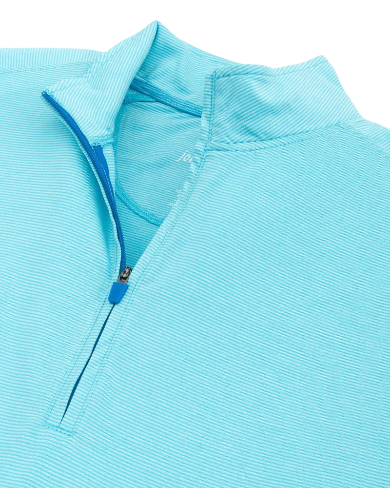 JOHNNIE-O OUTERWEAR - 14 ZIP Vaughn Striped PREP-FORMANCE 1/4 Zip Pullover