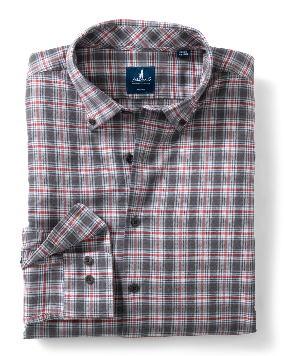 JOHNNIE-O SHIRTS - FLANNEL THUNDER / M LANE FOREST PANE