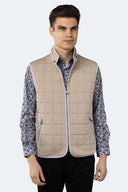 LUCHIANO VISCONTI OUTERWEAR - VEST BEIGE/BLUE / M Luchiano Visconti VEST