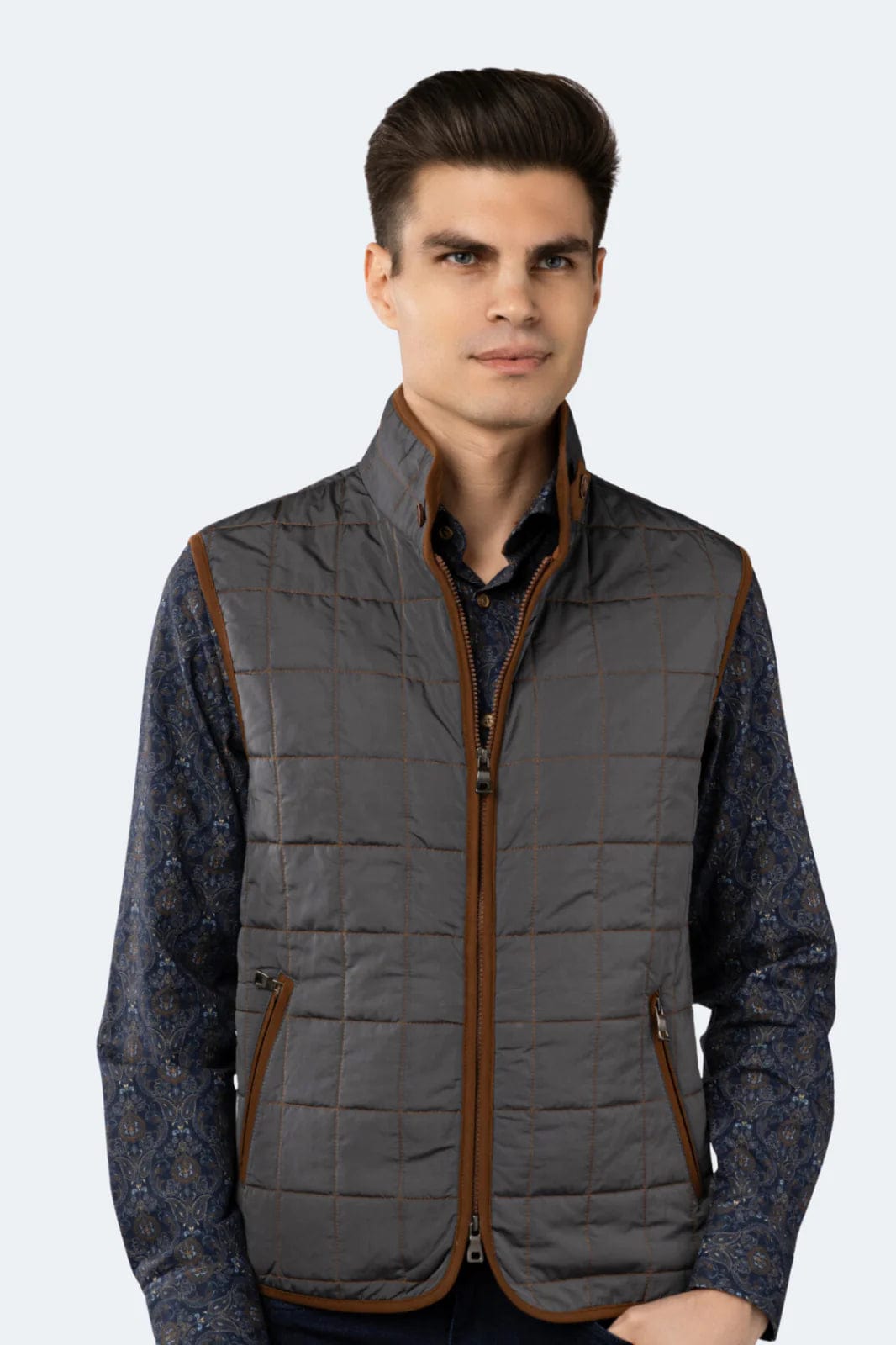 LUCHIANO VISCONTI OUTERWEAR - VEST GREY/BROWN / L Luchiano Visconti VEST