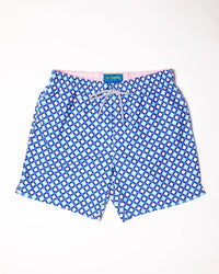 MICHAEL'S SHORTS - SWIM WEAR DIAMOND PATTERN - AQUA / M MEN'S CYCLIST LINER SWIM TRUNKS