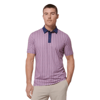 MIZZEN MAIN SHIRTS - POLO BRIGHT PINK / S / TRIM TEA ROSE TRIANGLE GEO VERSA POLO