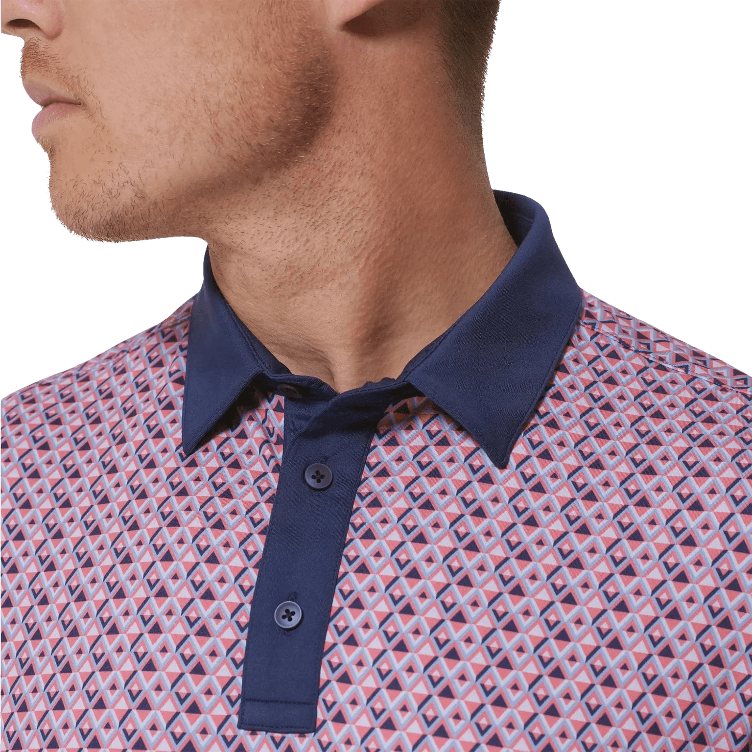 MIZZEN MAIN SHIRTS - POLO TEA ROSE TRIANGLE GEO VERSA POLO