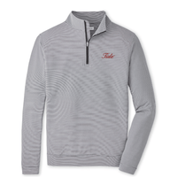 PETER MILLAR GAMEDAY - UNIVERSITY OF ALABAMA - TIDE - 14 ZIPS BLACK/WHITE / S TIDE PERTH SUGAR STRIPE PERFORMANCE 1/4 ZIP