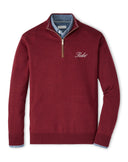 PETER MILLAR GAMEDAY - UNIVERSITY OF ALABAMA - TIDE - 14 ZIPS BRICK RED / S TIDE AUTUMN CREST SUEDE TRIM QUARTER-ZIP
