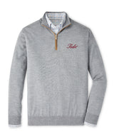 PETER MILLAR GAMEDAY - UNIVERSITY OF ALABAMA - TIDE - 14 ZIPS BRITISH GREY / S TIDE AUTUMN CREST SUEDE TRIM QUARTER-ZIP