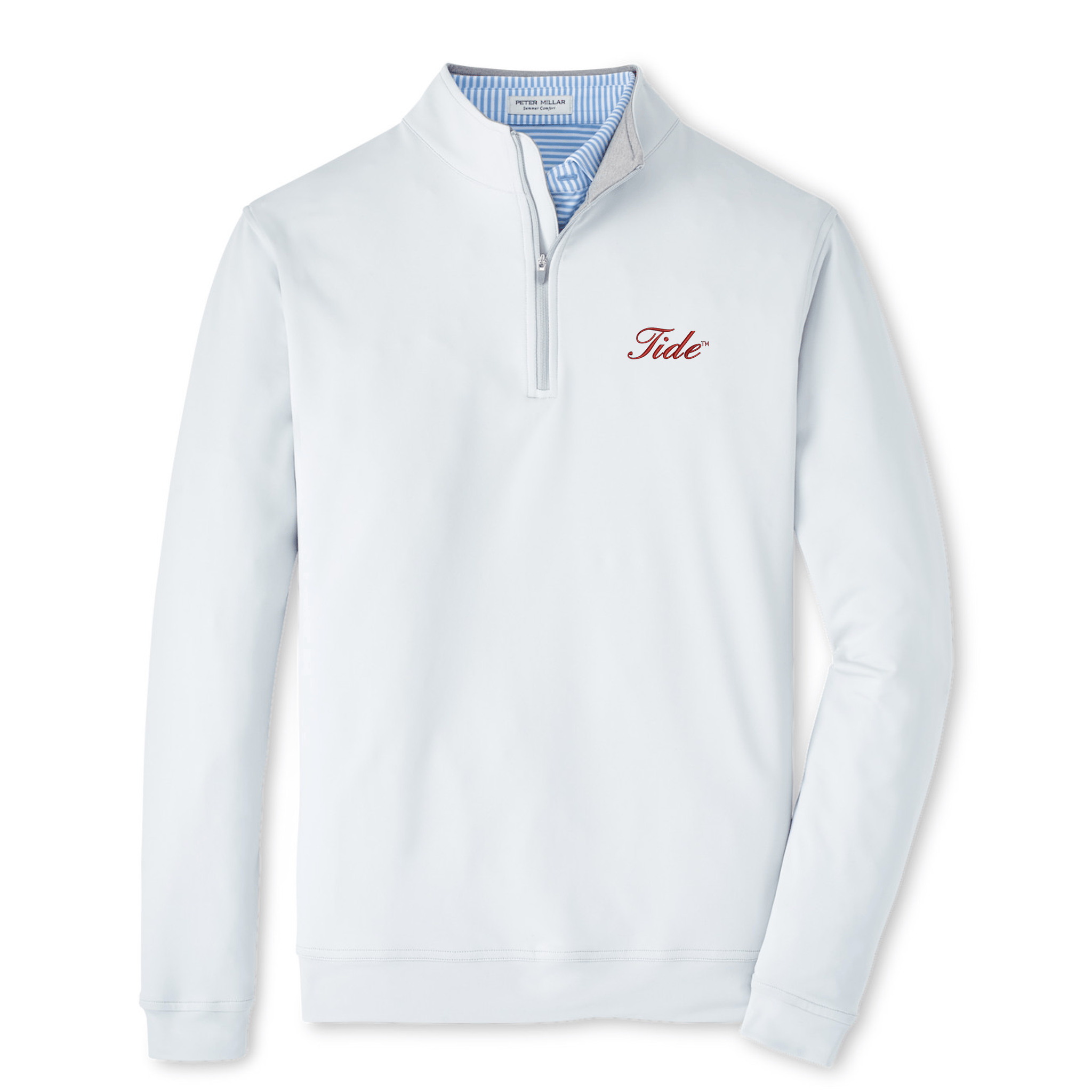 PETER MILLAR GAMEDAY - UNIVERSITY OF ALABAMA - TIDE - 14 ZIPS BRITISH GREY / S TIDE PERTH PERFORMANCE 1/4 ZIP