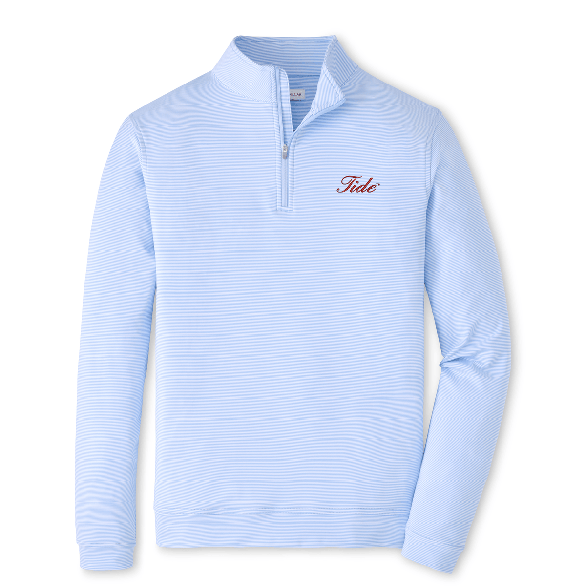 PETER MILLAR GAMEDAY - UNIVERSITY OF ALABAMA - TIDE - 14 ZIPS CBLUE/WHITE / S TIDE PERTH SUGAR STRIPE PERFORMANCE 1/4 ZIP