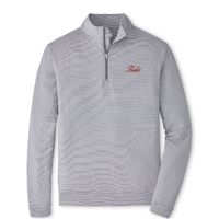 PETER MILLAR GAMEDAY - UNIVERSITY OF ALABAMA - TIDE - 14 ZIPS IRON/WHITE / S TIDE PERTH SUGAR STRIPE PERFORMANCE 1/4 ZIP
