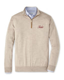 PETER MILLAR GAMEDAY - UNIVERSITY OF ALABAMA - TIDE - 14 ZIPS LIGHT ELM / S TIDE AUTUMN CREST SUEDE TRIM QUARTER-ZIP