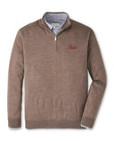 PETER MILLAR GAMEDAY - UNIVERSITY OF ALABAMA - TIDE - 14 ZIPS POPLAR BROWN / S TIDE AUTUMN CREST QUARTER-ZIP