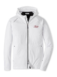 PETER MILLAR GAMEDAY - UNIVERSITY OF ALABAMA - TIDE - FULL ZIP JACKET WHITE / M TIDE HOODED MERGE ELITE HYBRID JACKET