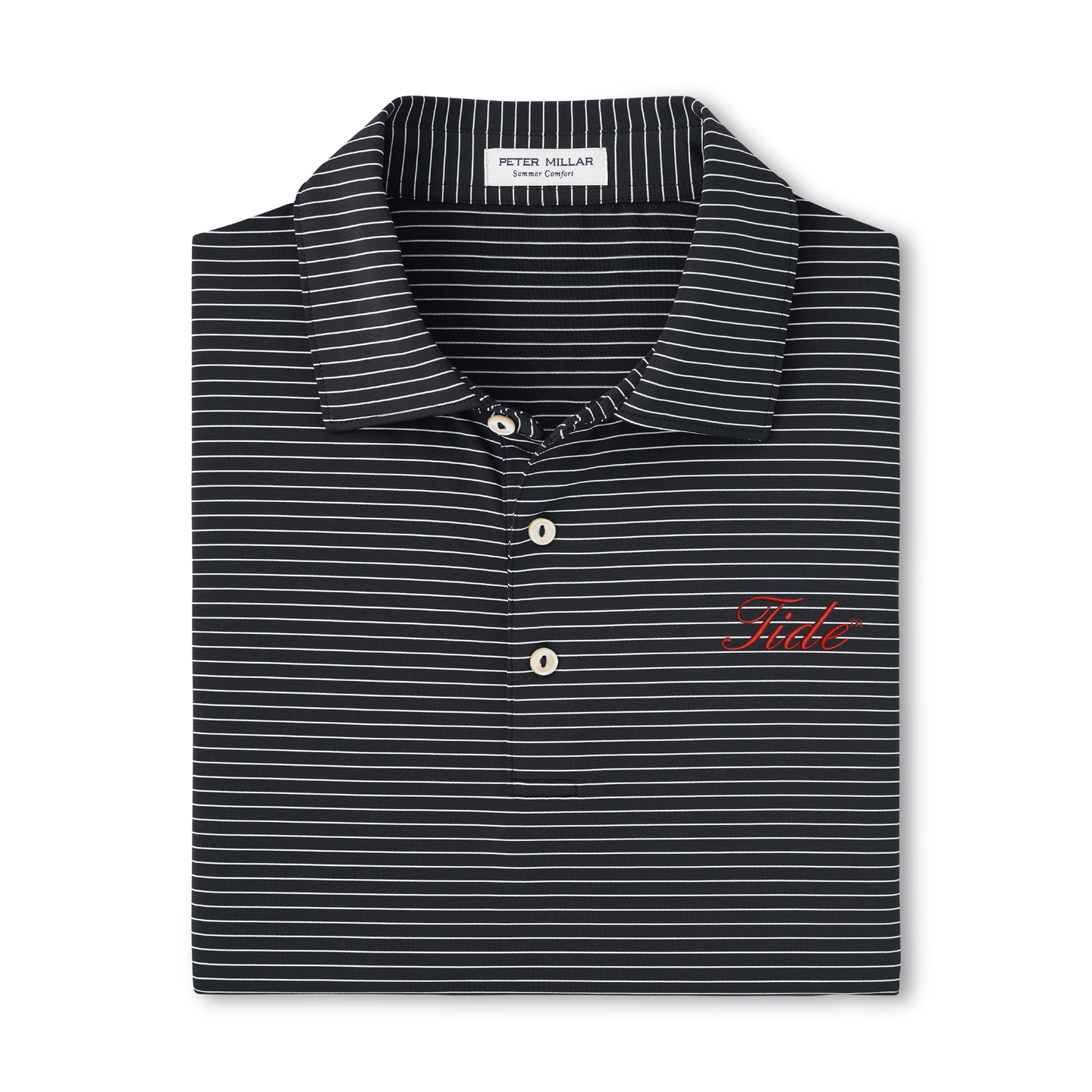 PETER MILLAR GAMEDAY - UNIVERSITY OF ALABAMA - TIDE - POLOS BLACK / S TIDE HEMLOCK JERSEY POLO