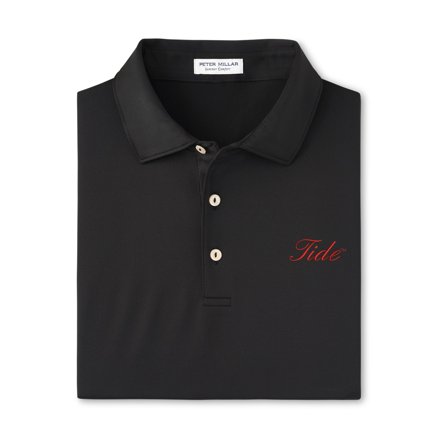 PETER MILLAR GAMEDAY - UNIVERSITY OF ALABAMA - TIDE - POLOS BLACK / S TIDE SOLID PERFORMANCE JERSEY POLO