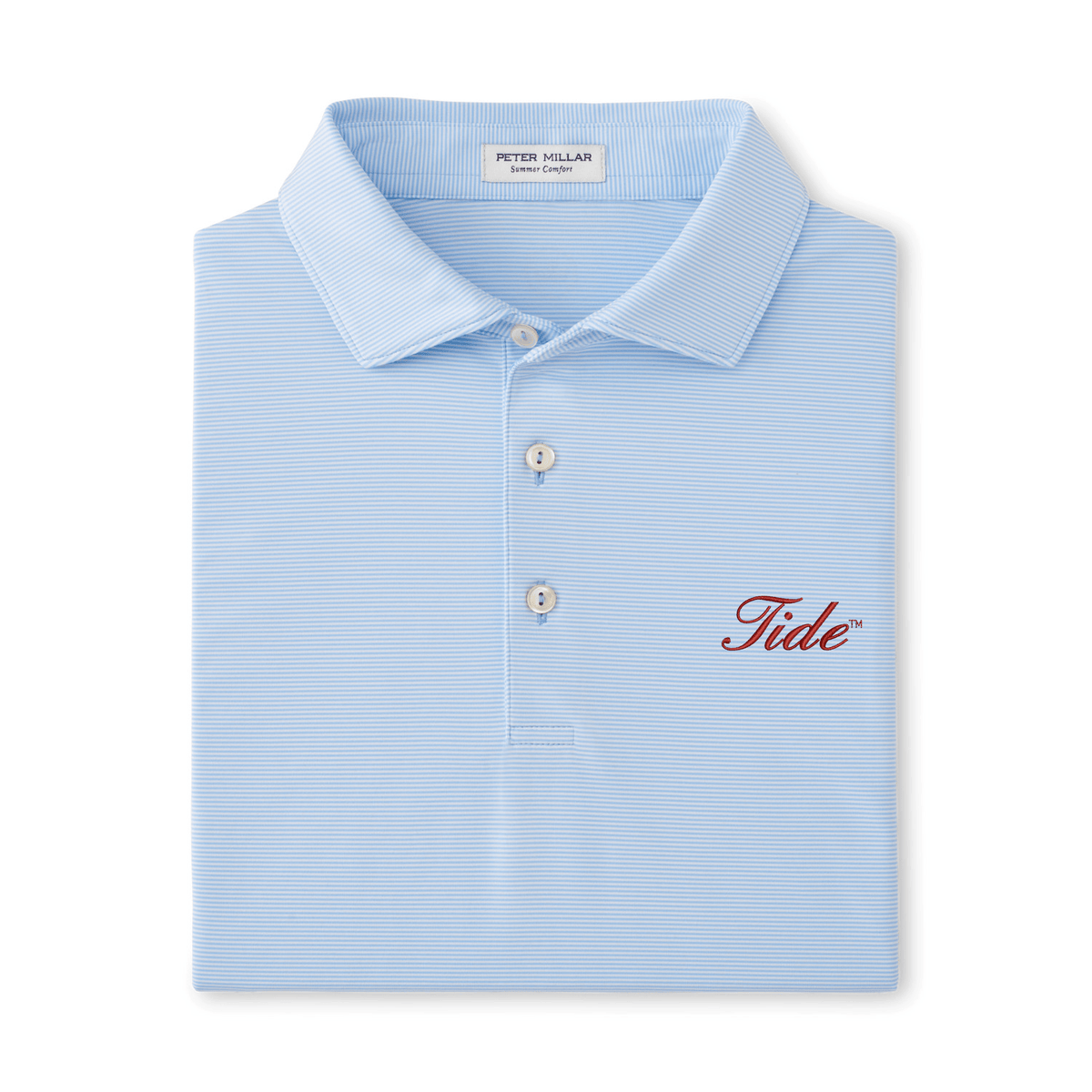 PETER MILLAR GAMEDAY - UNIVERSITY OF ALABAMA - TIDE - POLOS CBLUE / S TIDE JUBILEE STRIPE PERFORMANCE JERSEY POLO
