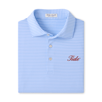 PETER MILLAR GAMEDAY - UNIVERSITY OF ALABAMA - TIDE - POLOS COTTAGE BLUE / S TIEBREAKER PERFORMANCE STRIPE