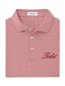 PETER MILLAR GAMEDAY - UNIVERSITY OF ALABAMA - TIDE - POLOS CRIMSON / S TIDE JUBILEE STRIPE PERFORMANCE JERSEY POLO